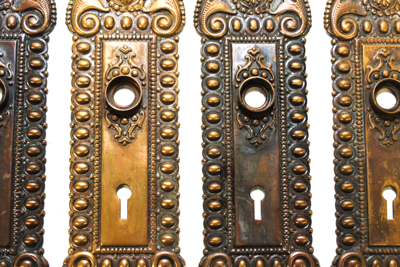 Elegant Antique Cast Brass Door Knob Backplates EBTH